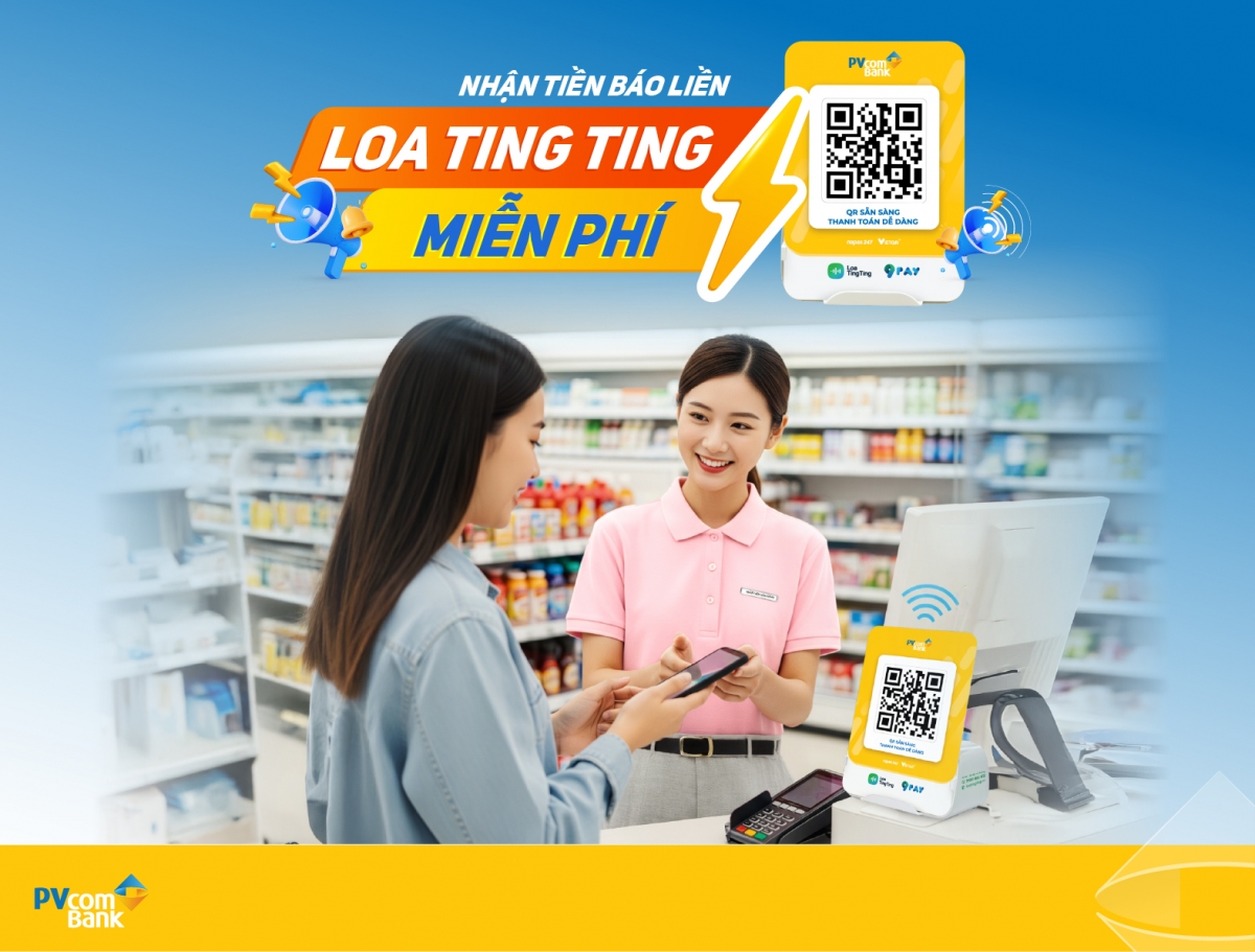 Nhiều ưu đãi cho hộ kinh doanh, tiểu thương dùng loa thông báo biến động số dư PVcomBank